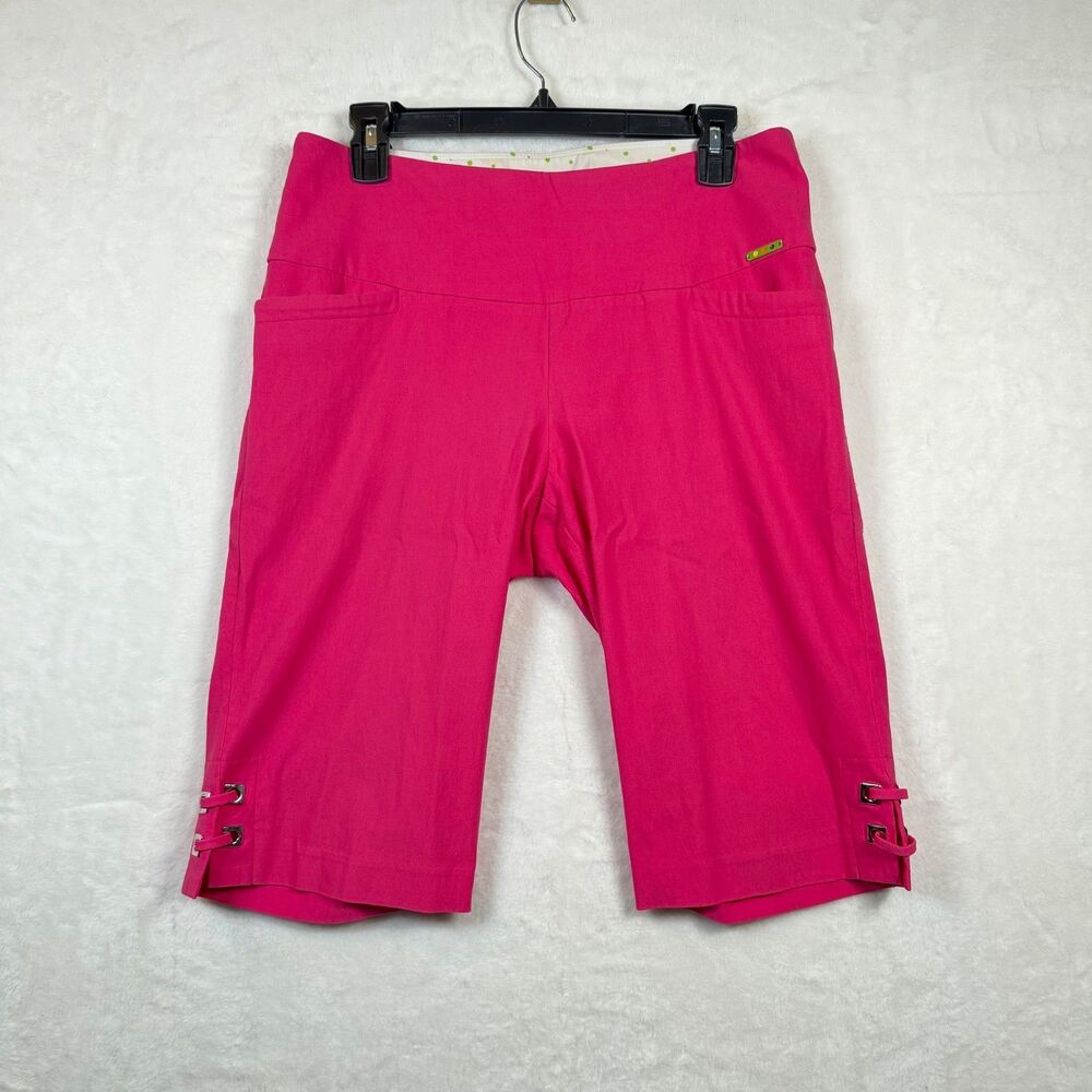 Swing Control Bermuda Shorts Size 10 Pink Stretch Golf Casual Vented Hem